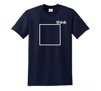 Think Outside The Box | Men's | T-Shirt Funny | TOP TEE(Navy,L)