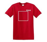 Think Outside The Box | Men's | T-Shirt Funny | TOP TEE(Red,L)