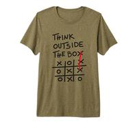 Think Outside The Box - Motivational Tic Tac Toe Design Premium T-Shirt