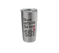 Think Outside The Box - Motivational Tic Tac Toe Design Stainless Steel Insulated Tumbler