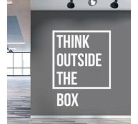 Think Outside The Box - Study, Office Space Wall Art Sticker [Medium] [White]
