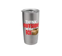 Think Outside The Box T-Shirt - Creative Graphic Tee for Men Stainless Steel Insulated Tumbler