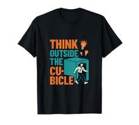 Think Outside The Cubicle 3D Block Office Humor Design T-Shirt