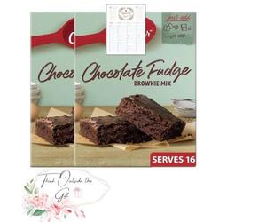 Think Outside the Gift Cake Mix Bundle with Grocery Card List and Chocolate Fudge Brownie Mix 415g - Pack of 2