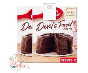 Think Outside the Gift Cake Mix Bundle with Grocery Card List and Devil's Food Chocolate Mix 425g - Pack of 2