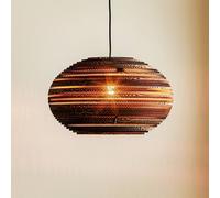 Think Paper Lazy pendant light, Ø 44 cm, brown, cardboard, E27