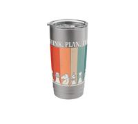 Think Plan Win Chess Pieces Retro Style Stainless Steel Insulated Tumbler