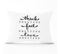 Think Positive, Feel Positive, Live Positive Cushions Warren Reed - Designer Black 60cm x 60cm