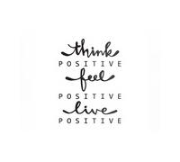 Think Positive Feel Positive Live Positive Glass Chopping Board Warren Reed - Designer Black One Size