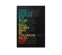 Think Positively Live Forever Wall Art, Text-themed Print, Motivational Poster, Optimistic Canvas Picture Artistic Wall Mural Modern Hanging Decor Poster16x24inch(40x60cm)