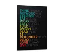 Think Positively Live Forever Wall Art, Text-themed Print, Motivational Poster, Optimistic Canvas Picture Poster Decorative Painting Canvas Wall Posters And Art Picture Print Modern Family Bedroom Dec