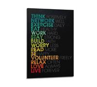 Think Positively Live Forever Wall Art, Text-themed Print, Motivational Poster, Optimistic Canvas Picture Artistic Wall Mural Modern Hanging Decor Poster08x12inch(20x30cm)