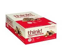 think! Protein Bars, High Protein Snacks, Gluten Free, Kosher Friendly, Chunky Peanut Butter, Nutrition Bars, 2.1 Oz per Bar, 10 Count (Packaging May Vary)