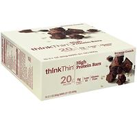 think! Protein Bars, High Protein Snacks, Gluten Free, Sugar Free Energy Bar with Whey Protein Isolate, Brownie Crunch, Nutrition Bars Without Artificial Sweeteners, 2.1 Oz (10 Count)