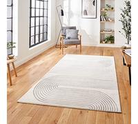 Think Rugs Apollo 2683 Modern Abstract High Density Pile Rug, Grey/Ivory, 120 x 170 Cm