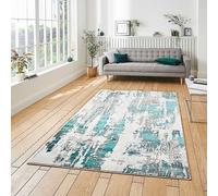 Grey Green Abstract Modern Easy To Clean Rug For Dining Room-120Cm X 170Cm