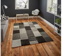Think Rugs Brooklyn Geometric Black and Grey Rug - 200x290cm