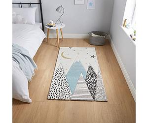 Think Rugs Brooklyn Kids 22707 Mountains Rug, Blue, 80 x 150 Cm