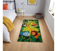 Think Rugs Brooklyn Kids 53747 Jungle Animals Rug, Green, 60 x 120 Cm