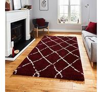 Think Rugs Scandi Berber Red/Cream Rectangle 160 x 220cm Polypropylene Berber G257, Blue