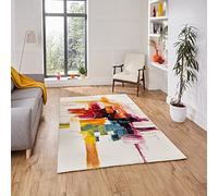 Think Rugs Sunrise 20752 Modern Hand Carved Rug, Multi, 80 x 150 Cm