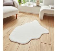 Think Rugs Supersoft Faux Fur Ivory Single Pelt Rug -58x90cm