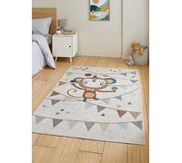 Think Rugs Vida Kids Washable Monkey Rug Multi