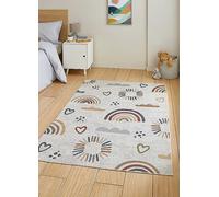 Think Rugs Vida Kids Washable Rainbow Sun Rug Multi