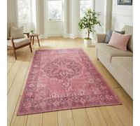 Think Rugs Zahra Floral Pink Runner - 61x230cm