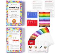 Think Tank Scholar 1000+ Words Phonics Flash Cards + Prefixes & Suffixes (Award Winning) 122 Phonics, 6 Teaching Methods & 6 Fun Games - Preschool, Kindergarten 1st, 2nd, 3rd Grade Homeschool Ages 4-8