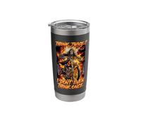 Think Twice I Don’t Even Think Once Cringe Skeleton Stainless Steel Insulated Tumbler
