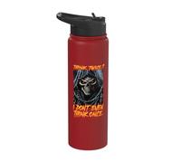 Think Twice I Don’t Even Think Once Cringe Skeleton Stainless Steel Insulated Water Bottle