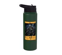 Think Twice I Don’t Even Think Once Cringe Skeleton Stainless Steel Insulated Water Bottle