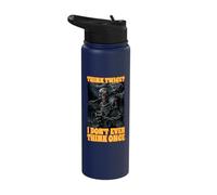 Think Twice I Don’t Even Think Once Cringe Skeleton Stainless Steel Insulated Water Bottle