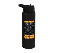 Think Twice I Don’t Even Think Once Cringe Skeleton Stainless Steel Insulated Water Bottle