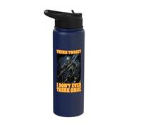 Think Twice I Don’t Even Think Once Cringe Skeleton Stainless Steel Insulated Water Bottle