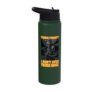 Think Twice I Don’t Even Think Once Cringe Skeleton Stainless Steel Insulated Water Bottle
