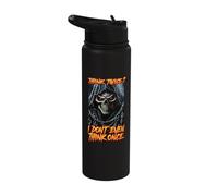 Think Twice I Don’t Even Think Once Cringe Skeleton Stainless Steel Insulated Water Bottle