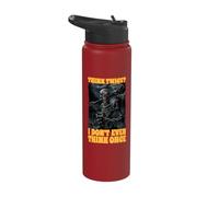 Think Twice I Don’t Even Think Once Cringe Skeleton Stainless Steel Insulated Water Bottle