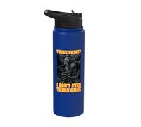 Think Twice I Don’t Even Think Once Cringe Skeleton Stainless Steel Insulated Water Bottle