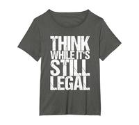 Think While It's Still Legal T-Shirt, Women's Plus, Asphalt Grey, 1X