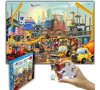 Think2Master Construction in New York City, USA, 100 Piece Jigsaw Puzzle, Fun Educational Toy for Kids, School and Families, Great Gift for Boys and Girls 4+ Years Old to Stimulate Learning