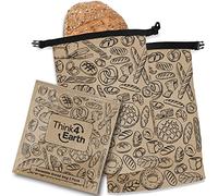THINK4EARTH - 2 Packs Bread Bags, Bread Bags for Homemade Bread Loaf, Freezer Bread Storage Bag, Bread Container, Reusable Food Storage Bag, Large Bread Bags for Homemade Bread. (Brown)