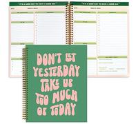 THiNKABLE Undated Daily Planner Notebook 8.5x11, Cute Notebook, Pink Green To Do List Large Hardcover Spiral Schedule Planner, Inspirational Quote Students Girls Teens (PLANNER PARENT)