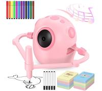 Thinkaroo Drawing Robot for Kids - Educational Robots with Voice Interaction, Robot Toy with 150 Word Cards & 12 Color for Kid Pens for Kids 4 5 6 7 8 9 10 Girls Boys Gift (PINK)