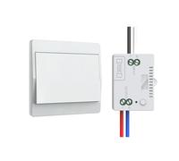 Thinkbee Wireless Light Switch Kit - Wall Kinetic Switch Self-powered No Battery No Wiring On/Off Cabless RF Remote Control for Your Fixtures up to 200m, AC 90~250V, Max 10A, Great for Garden Garage