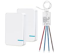 Thinkbee Wireless Light Switch Kit with Receiver - Wireless Switches Remote Light Switch, No WiFi No App No Wiring IP66 Rating 1300ft Long Range, Ideal for Bathroom Outdoor Lighting, 1000W, 80-275V AC