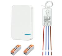 Thinkbee Wireless Switch for Light, AC 80~275V 433MHz Cordless RF Remote Control Wall Light Switch, Extra Wireless Light Switches for Indoor Outdoor Lighting Up to 1300ft,1000W,10A MAX,IP66 Waterproof