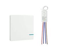 Thinkbee Wireless Switch for Lights - Radio Light Switch 230V IP66 Waterproof 433MHz RF ON/Off Wall Switches Remote Control for Lamps 330ft Indoor 1600ft Outdoor, Integrated Power Up to 1000W