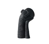 Thinker Abstract Art Figurine, Resin Crooked Head Statue, 14in Modern Bookshelf Decorative Objects for Creative Home Office Desktop Living Room Shelf Decor(White)